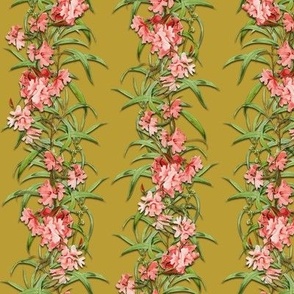 ORCHID STRIPE - BARKCLOTH BIRDS COLLECTION (OLIVE)