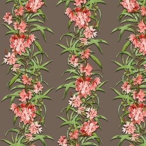 ORCHID STRIPE - BARKCLOTH BIRDS COLLECTION (TAUPE)