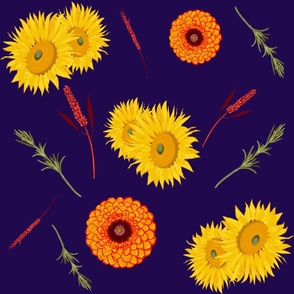 Sunflowers and Dahlias