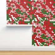 Funky Geometric Bohemian Bold Red and Green Christmas Pattern