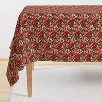 Funky Geometric Bohemian Bold Red and Green Christmas Pattern