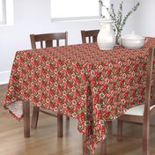 Funky Geometric Bohemian Bold Red and Green Christmas Pattern