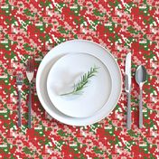 Funky Geometric Bohemian Bold Red and Green Christmas Pattern