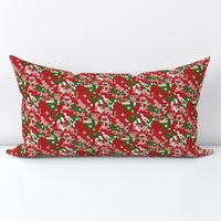 Funky Geometric Bohemian Bold Red and Green Christmas Pattern