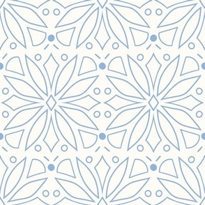 Geo Flower / blue on white