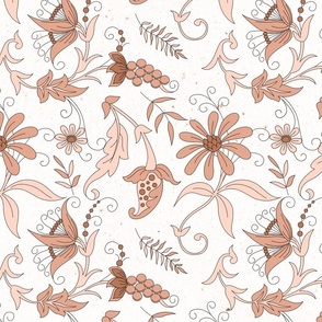 Peach and Grey Floral