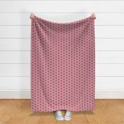 DSC24 - One Inch Shaggy Crosshatch Polka Puffs in Rustic Pink and Olive Green