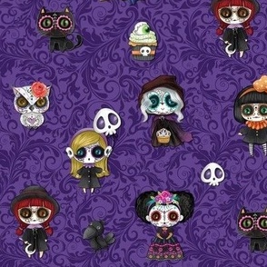 Day of the Dead Girls purple