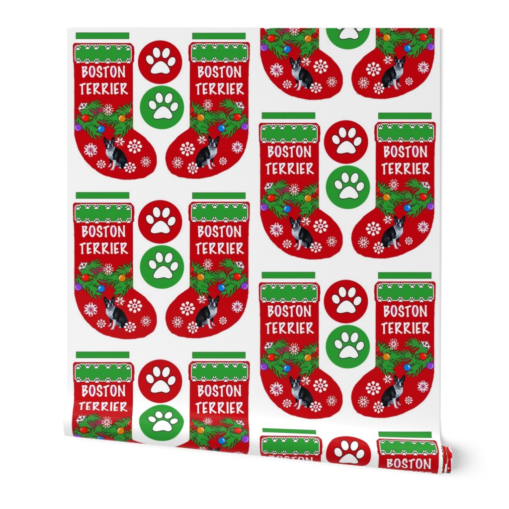 Boston Terrier Cut and Sew Christmas Stocking