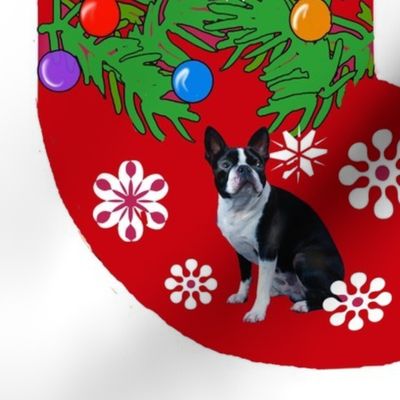 Boston Terrier Cut and Sew Christmas Stocking