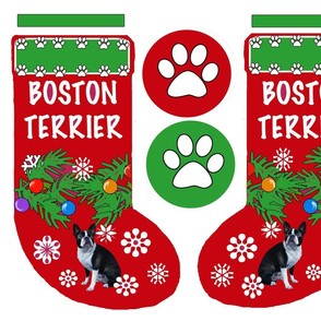 Boston Terrier Cut and Sew Christmas Stocking