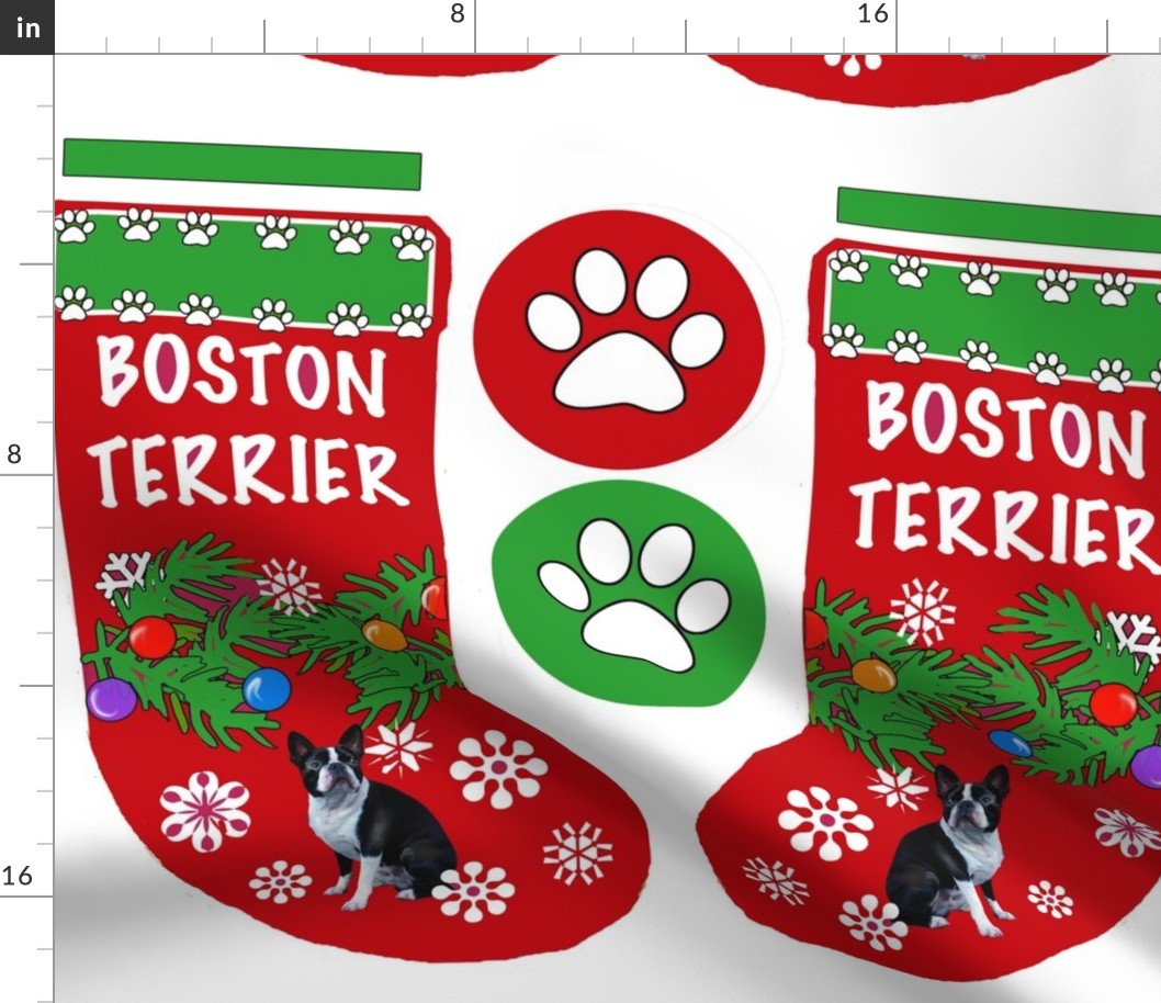 Boston Terrier Cut and Sew Christmas Stocking