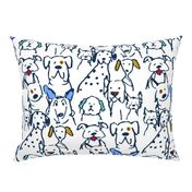 Navy Outline Color Pop Doodle Dogs, Midi Scale