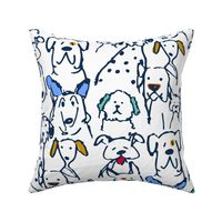 Navy Outline Color Pop Doodle Dogs, Midi Scale