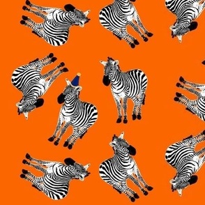 Party Zebras - Bright Orange