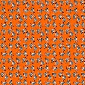 Tiny Dancing Zebras - Bright Orange