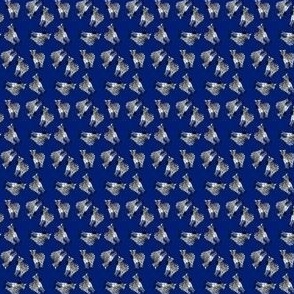 Tiny Dancing Zebras - Sapphire Blue