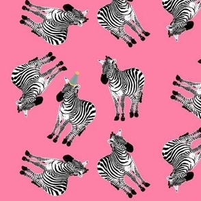 Party Zebras - Carnation Pink