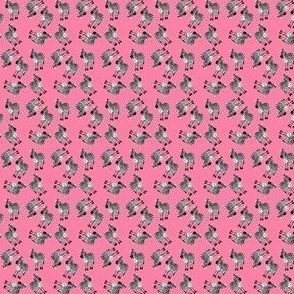 Tiny Dancing Zebras - Carnation Pink