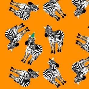 Party Zebras - Tangerine