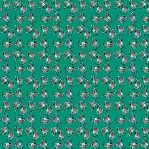 Tiny Dancing Zebras - Emerald Green