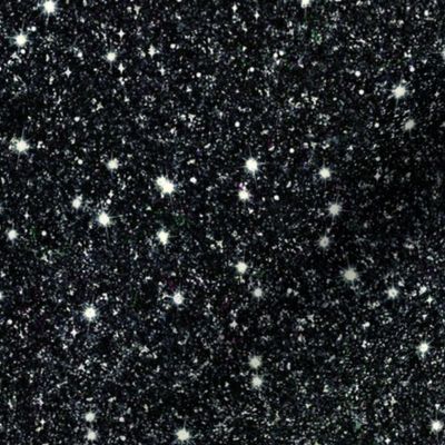 Solid Black Faux Glitter -- Silver toned with subtle purple, green blue highlights for richness and depth -- Glitter Look, Simulated Glitter, Glitter Sparkles Print -- 60.42in x 25.00in repeat -- 150dpi (Full Scale)