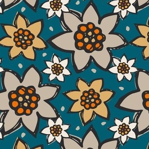 Daisy Field - Deep Turquoise