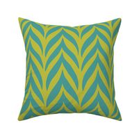 Graphic Chevron Teal and Lime Green