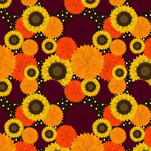 Sunflowers and Chrysanthemums