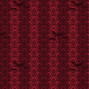 Brocade with bats red