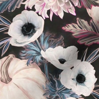 Harvest Floral with Pink and Blue - large