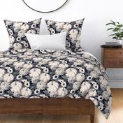 Monochrome Cream and Navy Pumpkin Floral - large