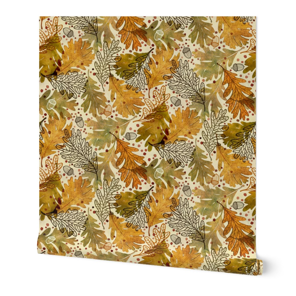 Autumn Confetti Large- Fall Leaves- Thanksgiving Home Decor- Earthy Tones Oak Leaves and Acorns