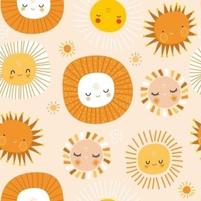 Boho cute sun pattern