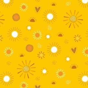 Bright yellow sun pattern