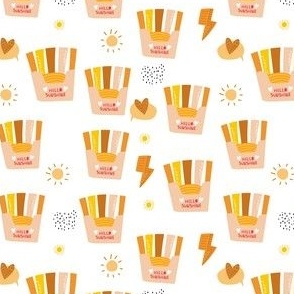 French fries like a sunburst pattern