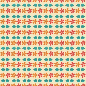 orange teal flowers small scale