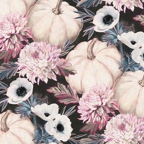 Harvest Floral with Pink and Blue - medium