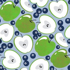 Green Apples and Blueberries - large scale 
