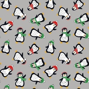 Dancing Penguins on Gray