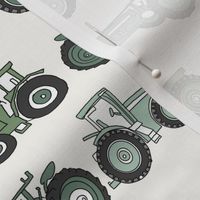 tractor fabric, tractors, vintage tractors  - neutral fabric, farm fabric, kids fabric - green