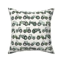 tractor fabric, tractors, vintage tractors  - neutral fabric, farm fabric, kids fabric - green
