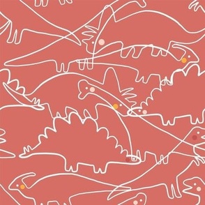 Red Scribble Dinosaurs