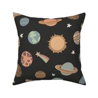 JUMBO planets fabric - boho kids design