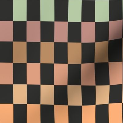 rainbow checkerboard fabric - boho muted fabric