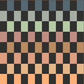 rainbow checkerboard fabric - boho muted fabric