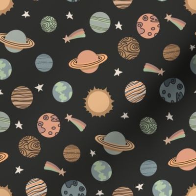 SMALL planets fabric - boho kids design