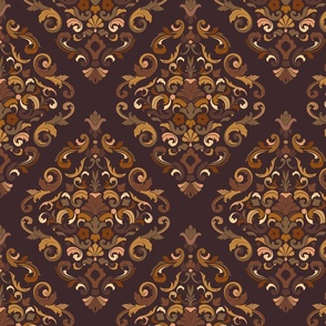 Boho_Damask_Beige_Brown_Stripesa_Susanne_Bachun