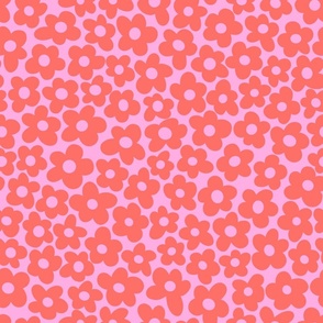 Groovy Floral- Coral & Pink