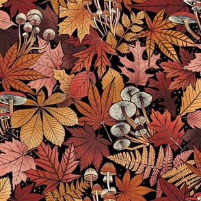 Autumn Leaves Fabric, Wallpaper and Home Decor | Spoonflower